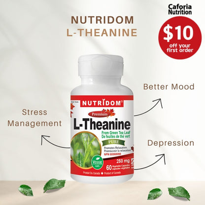 Nutridom L-Theanine from Green Tea Leaf, 250 mg, 60 Veggie Capsules