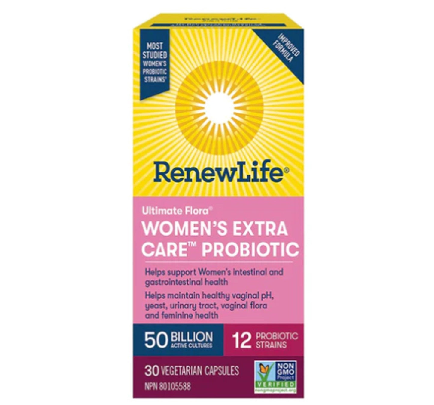 Renew Life Ultimate Flora Women's Extra Care Probiotics 50 Billion 30 Veggie Capsules