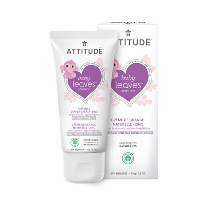 Attitude Baby Leaves Zinc Diaper Cream - Fragrance Free 75g