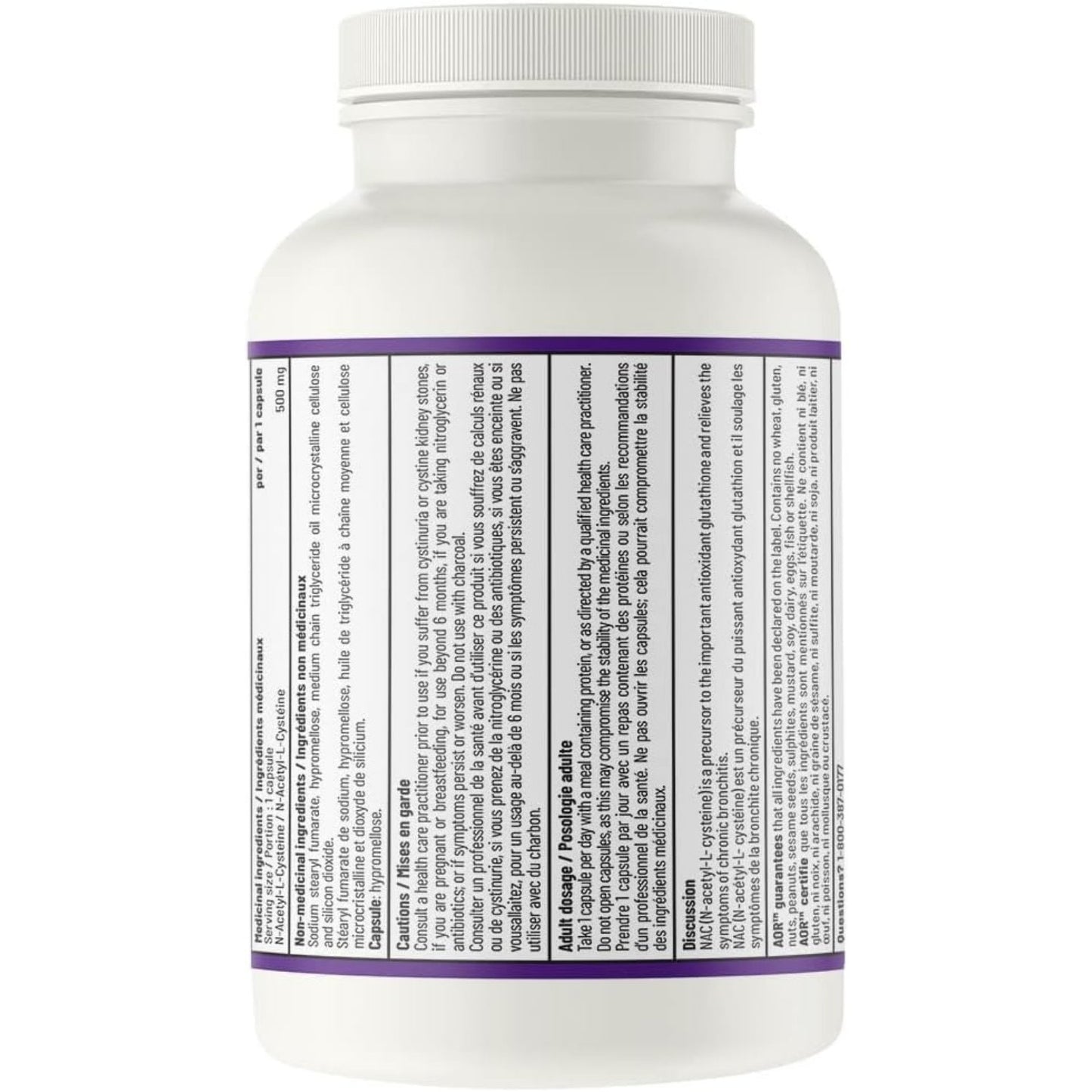 AOR N-A-C (N-Acetyl-L-Cysteine) 500mg 120 Capsules