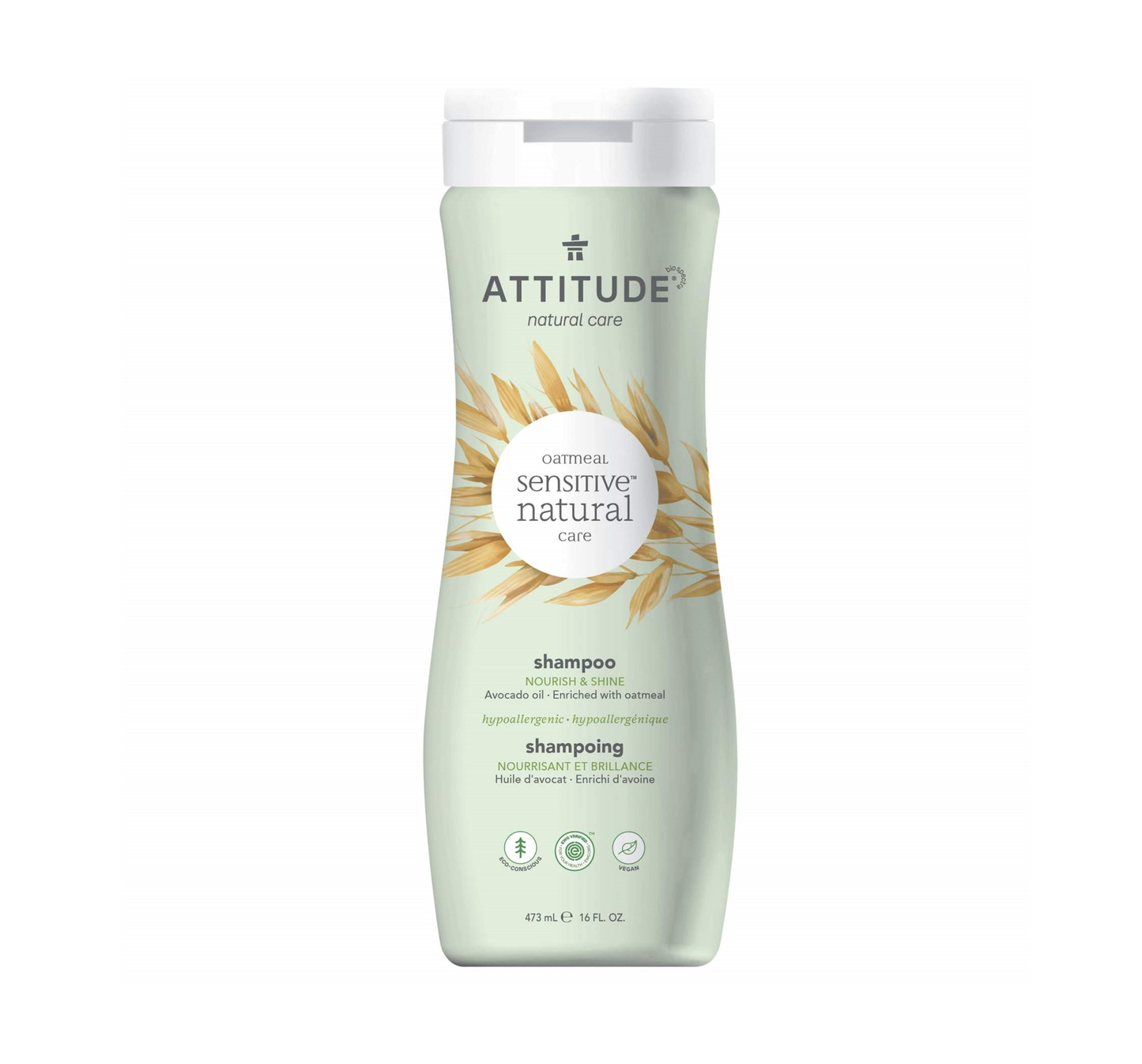 Attitude Sensitive Skin Nourish & Shine Shampoo - Avocado Oil with Oatmeal 473ml