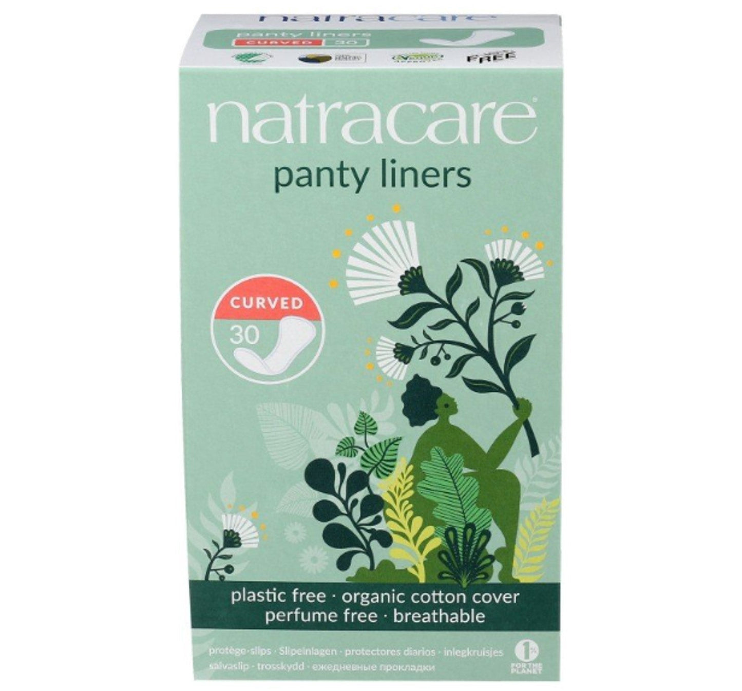 Natracare Panty Liners Curved - 30ct