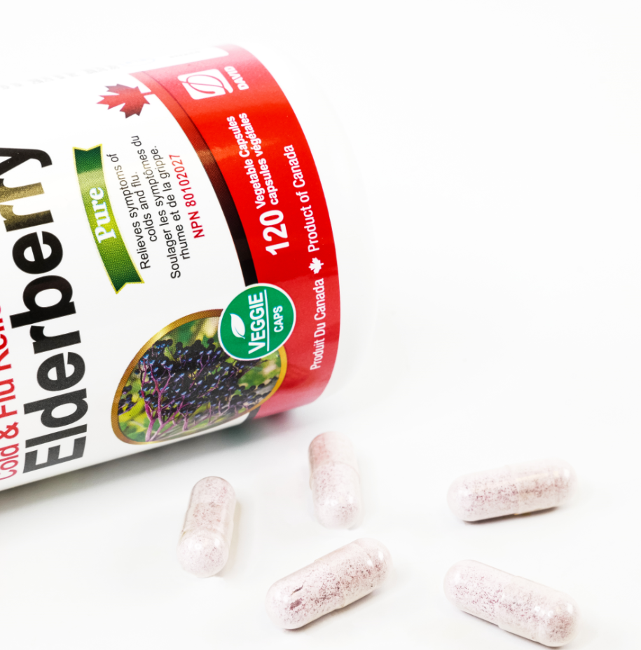 Nutridom Elderberry, 650 mg, Cold & Flu Relief, 120 Veggie Capsules