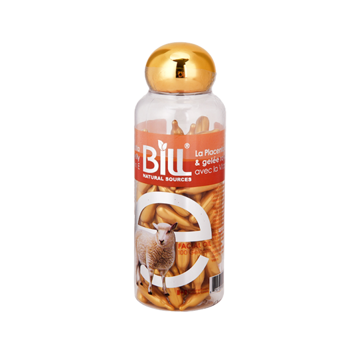 Bill Natural Lamb Placenta & Royal Jelly with Vitamin E 100 Caps