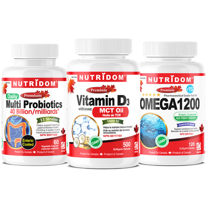 The Essentials -  Omega-3, Probiotics, Vitamin D