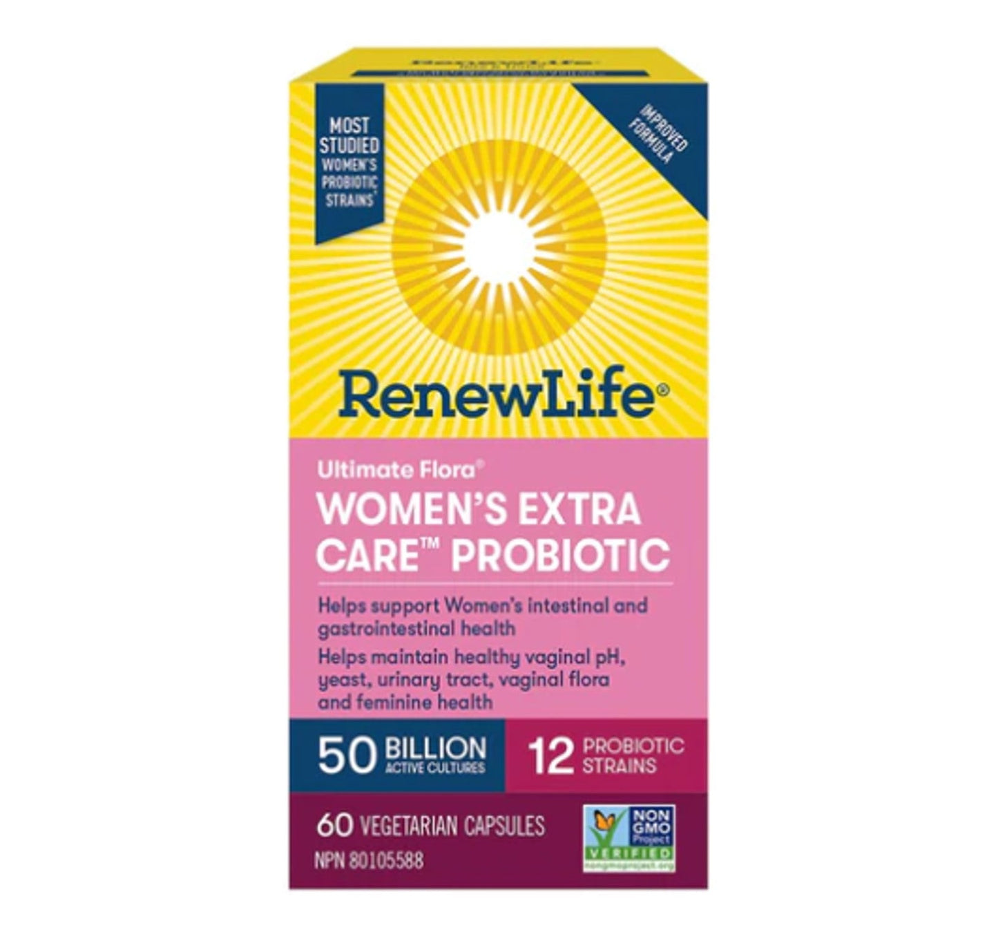 Renew Life Ultimate Flora Women's Extra Care Probiotic 50 Billion 60 Vcaps