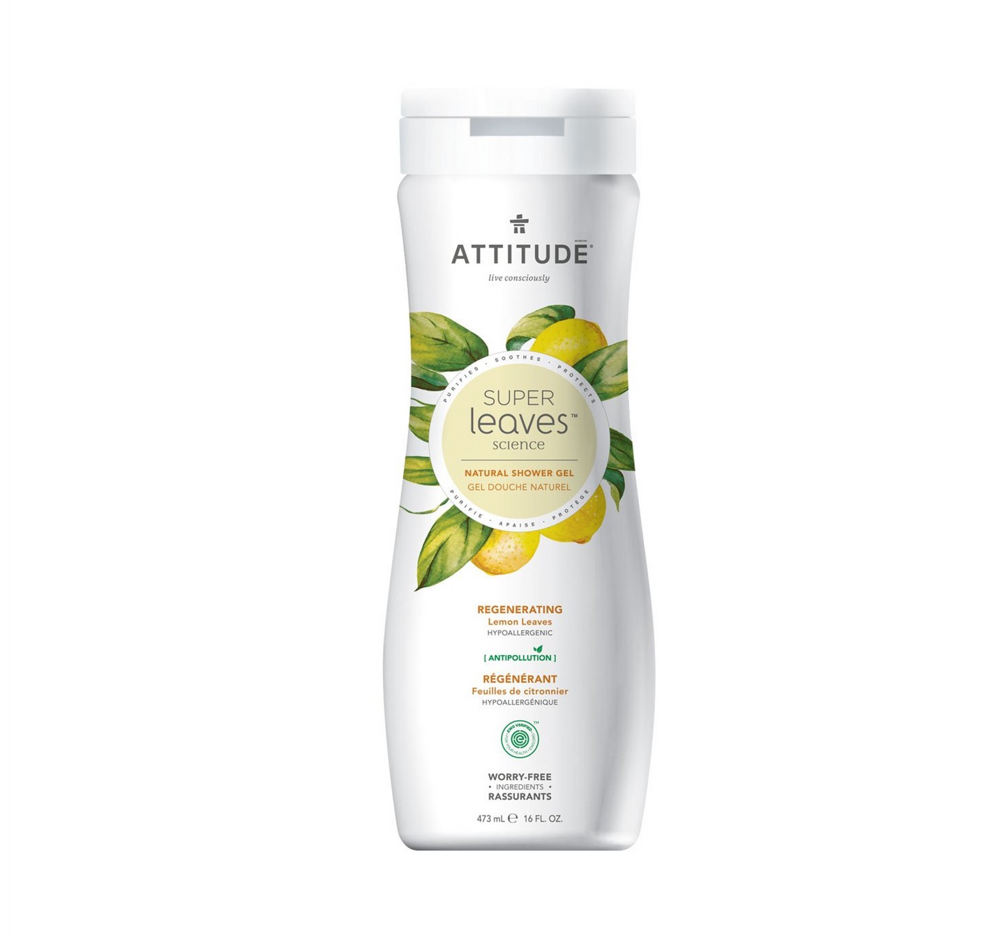 Attitude Super Leaves Regenerating Shower Gel - Lemon Leaves 473ml