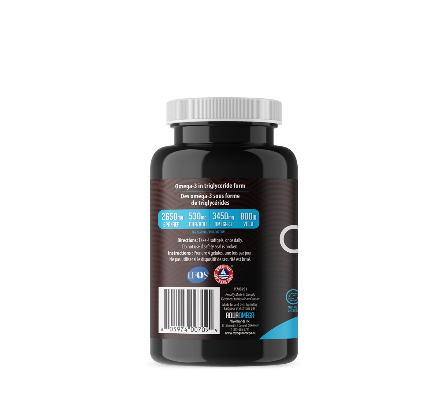 AquaOmega High EPA Omega-3 240 Softgels