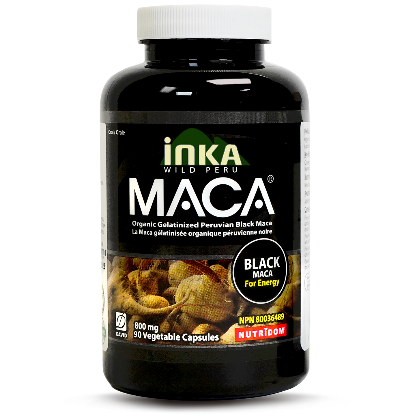 Inka Maca Black, 800 mg, Organic, Gelatinized, 90 Veggie Capsules