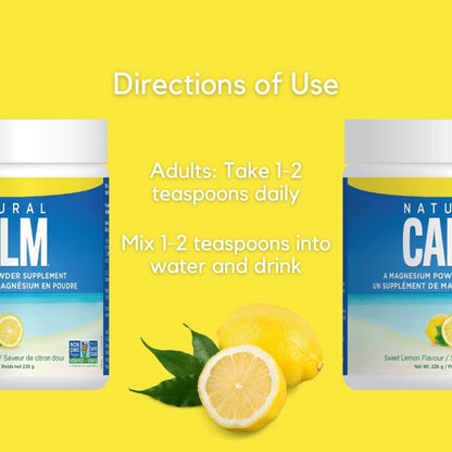 Natural Calm Magnesium Citrate Powder - Sweet Lemon 226g