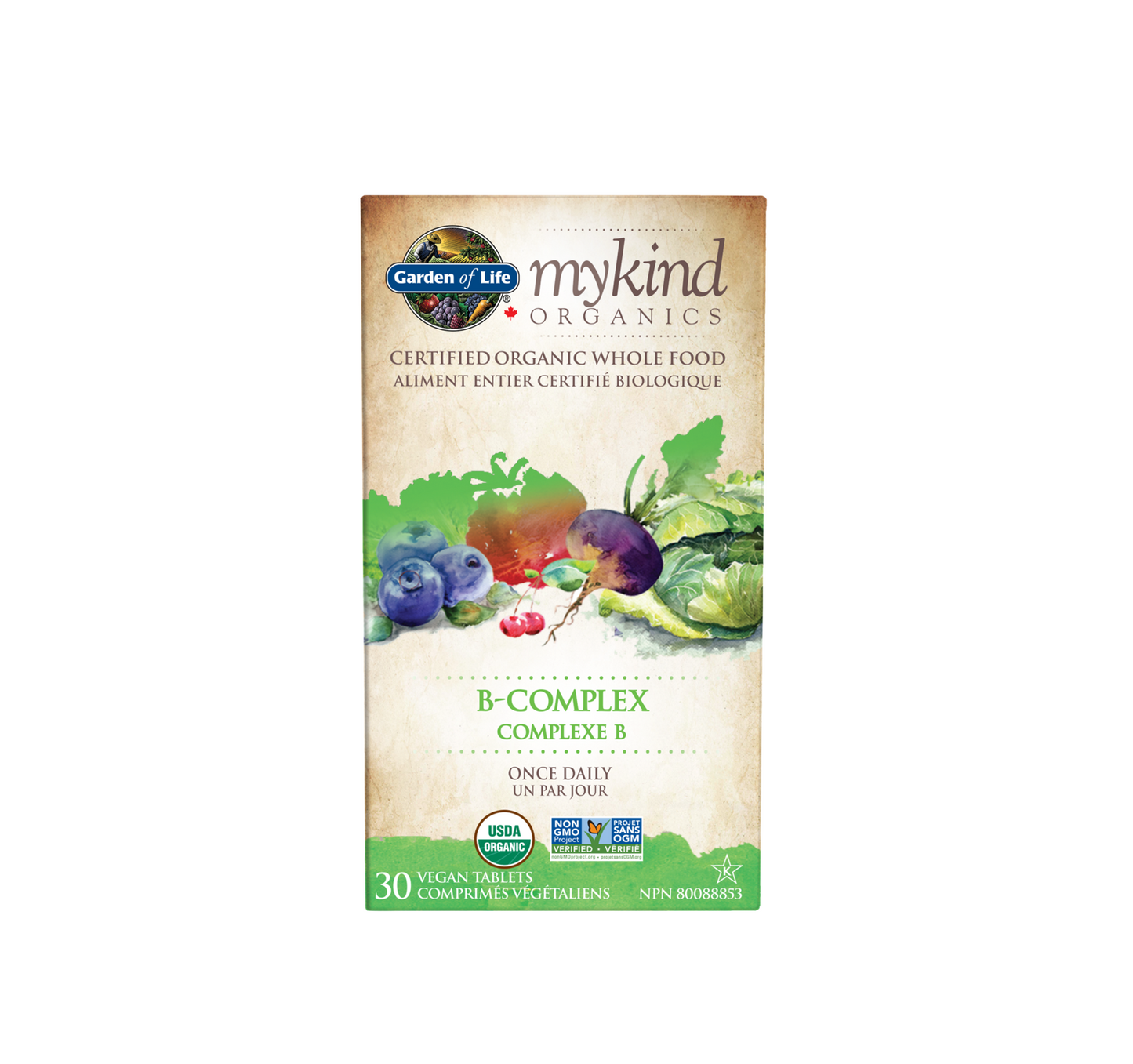 Garden of Life Mykind Vitamin B-Complex Once Daily 30 Vcaps