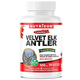 Nutridom Canadian Velvet Elk Antler, 500 mg, 30 Veggie Capsules