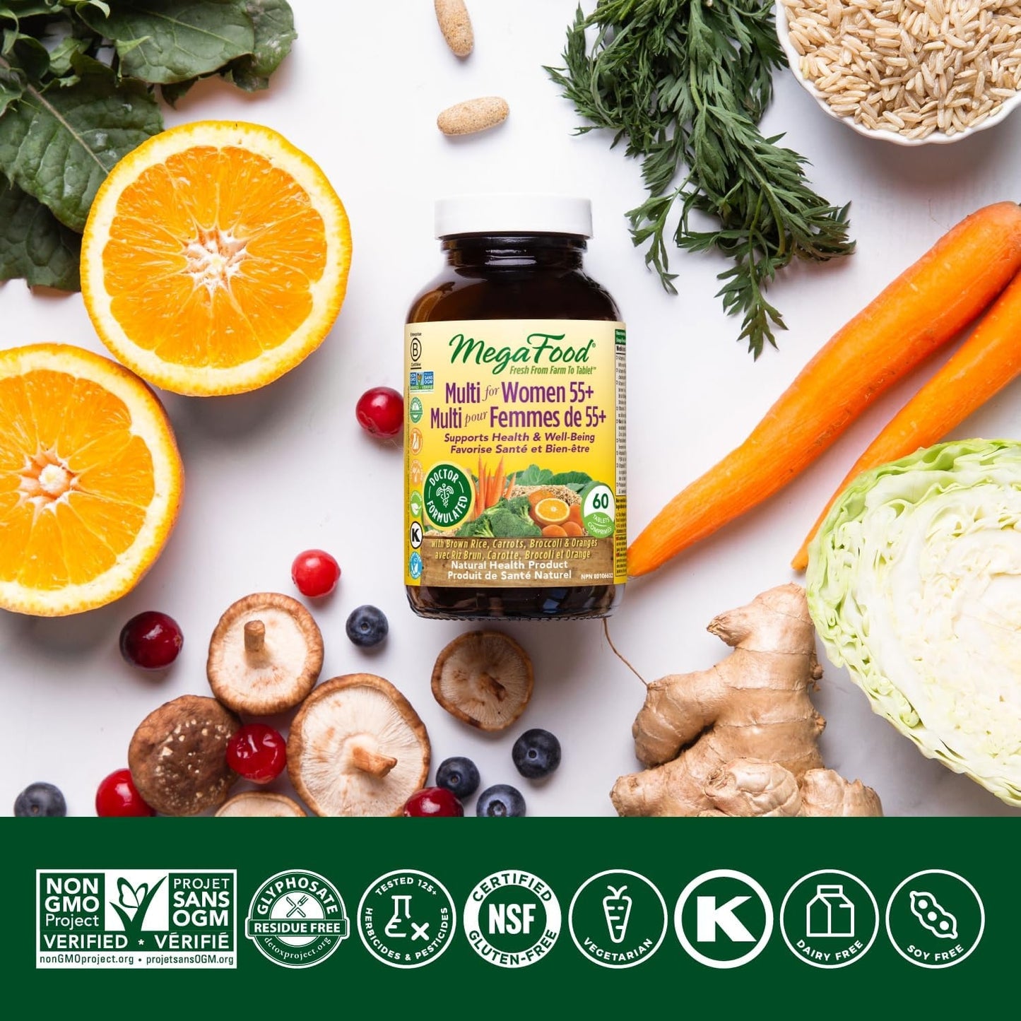 MegaFood Multi for Women 55+ 60 Tablets