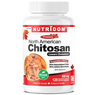 Nutridom Chitosan, 95% Acetylated Chitin, 500 mg, 120 Veggie Capsules