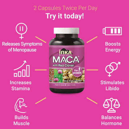 Inka Maca with Red Clover for Women, 800 mg, 90 Veggie Capsules