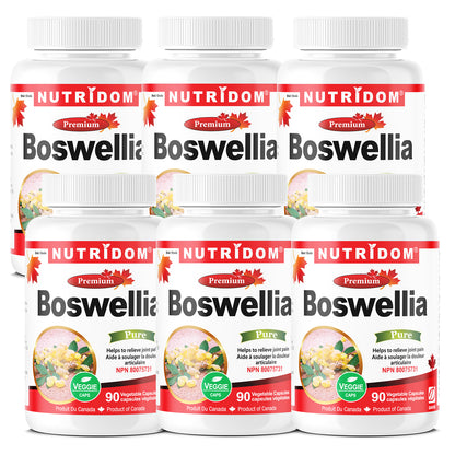 Nutridom Boswellia Serrata, 40% Boswellic Acids, 90 Veggie Capsules - 6 PACK