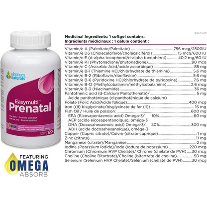 Platinum Naturals Easymulti Prenatal 120 Softgels