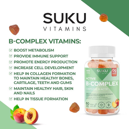 SUKU Vitamins Stress Gummy Supplement, Buh Bye Stress Sugar Free Gummies, with Lemon Balm, L-Theanine, GABA, Keto, Plant-Based, Nut-Free, Helps with Anxiety and Stress Relief, Calm Mood & Stress Support, 60 Gummies (30 Day Supply)