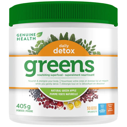 Genuine Health Greens + Daily Detox *Natural Green Apple (405g)
