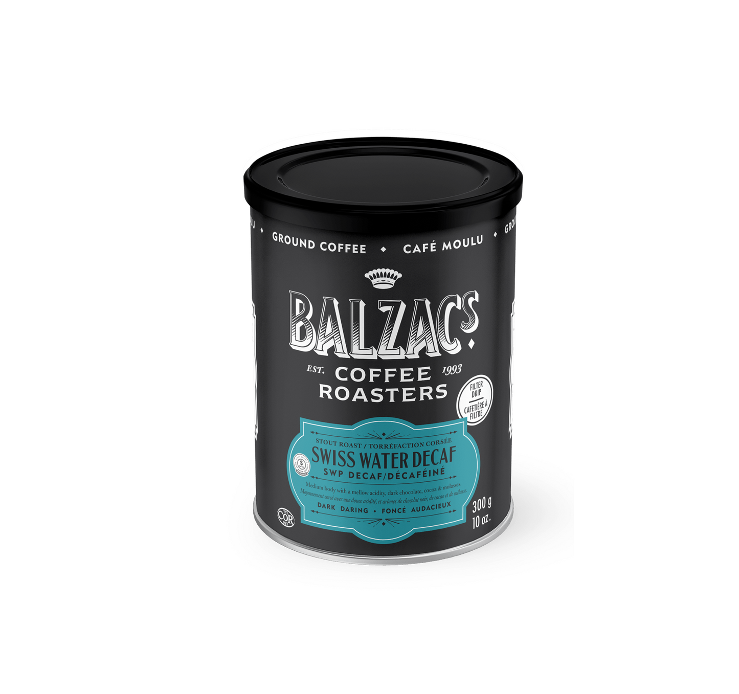 Balzac's Coffee Roasters - Swiss Water Stout Roast Decaf Ground Coffee 300g