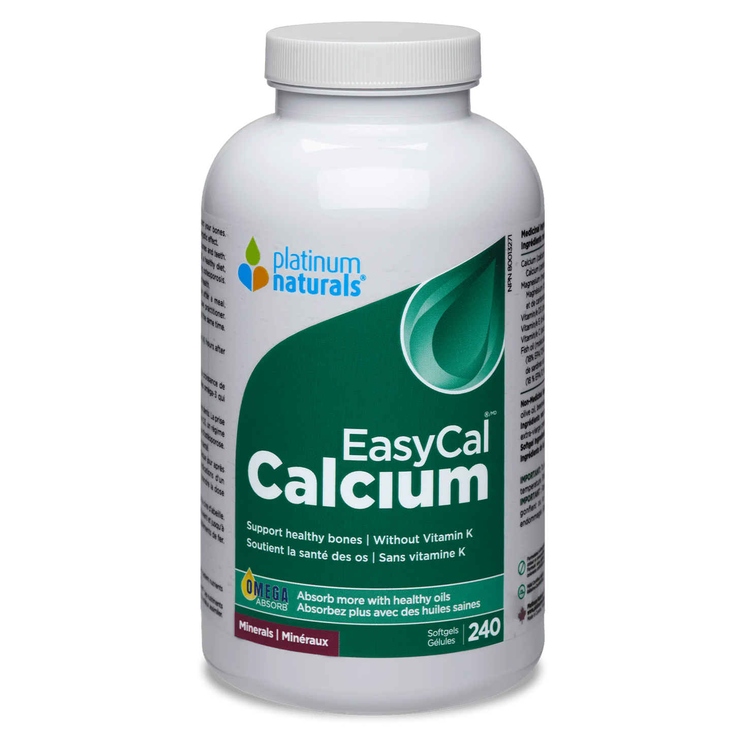 Platinum Naturals EasyCal Calcium Extra Strength 240 Softgels