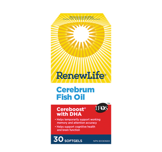 Renew Life Cerebrum Fish Oil Cereboost with Omega DHA 30 Softgels