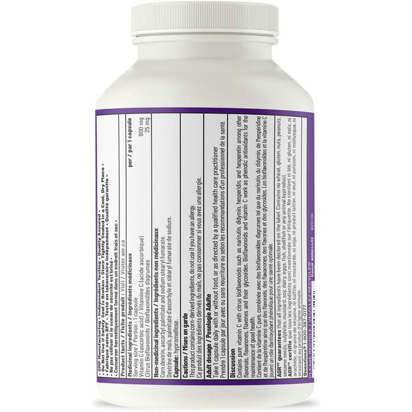 AOR C + Bioflavonoids 925mg 200 Capsules