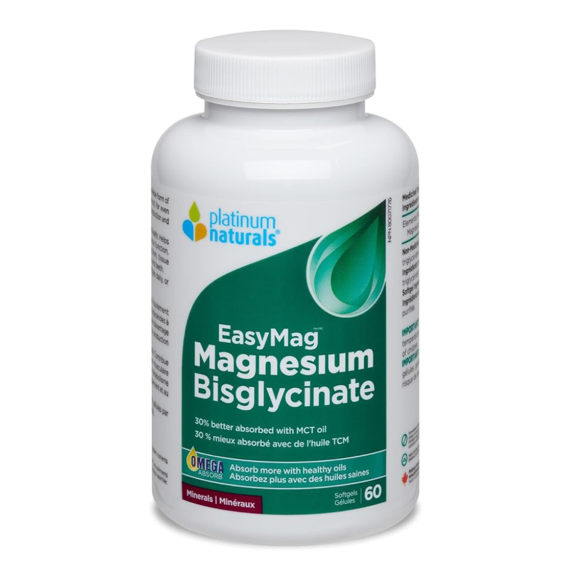 Platinum Naturals EasyMag Magnesium Bisglycinate 60 Capsules