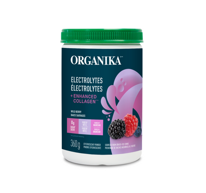 Organika Electrolytes + Enhanced Collagen - Wild Berry 360g