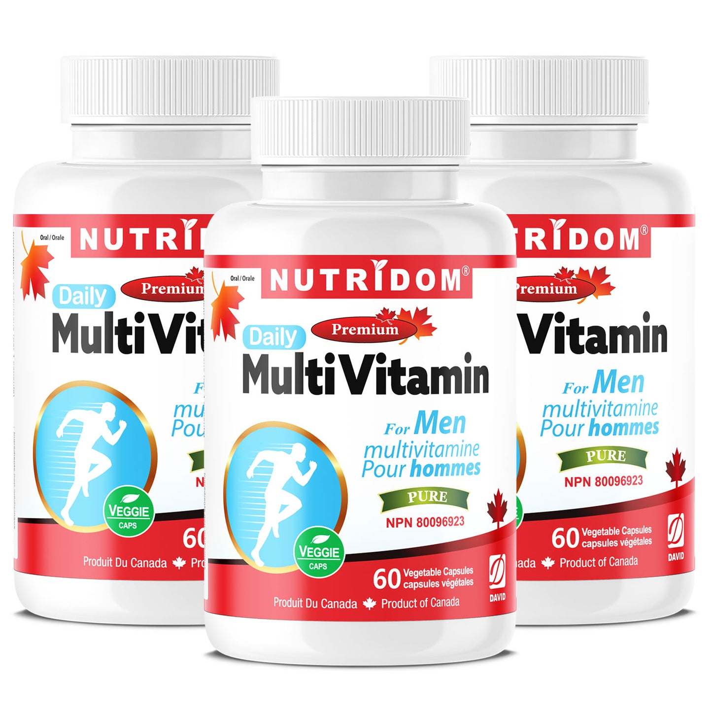 Nutridom Multivitamin for Men, 60 Veggie Capsules - 3 PACK