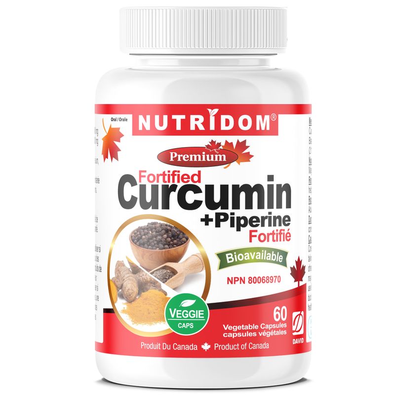 Nutridom Fortified Curcumin with Piperine, 60 Veggie Capsules