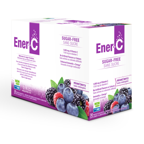 Ener-C Sugar Free 1,000mg Vitamin C Drink Mix - Mixed Berry 30 packs