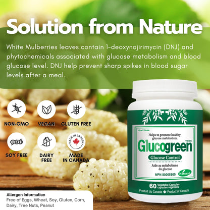 Glucogreen Glucose Control 500mg 60 Vcaps - 6 PACK