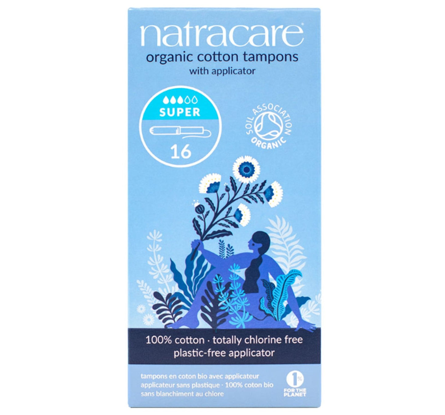 Natracare Organic Cotton Tampons with Applicator Super - 16ct