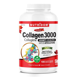 Nutridom Collagen 3000, Type II, 500 mg, 180 Veggie Capsules