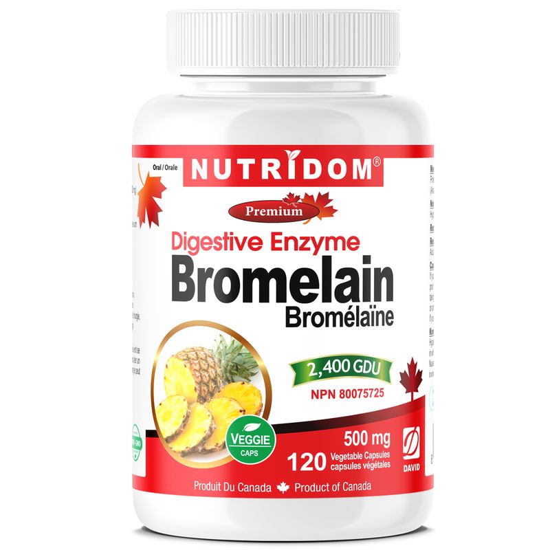 Nutridom Bromelain 2,400 GDU, 500 mg, Digestive Enzyme, 120 Veggie Capsules