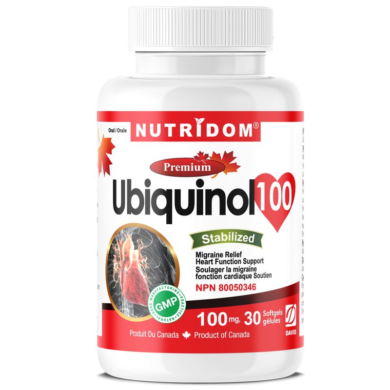 Nutridom Ubiquinol, 100 mg, Stabilized, 30 Softgels