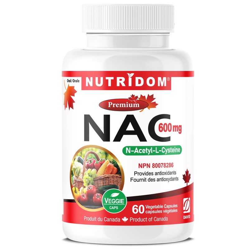 Nutridom NAC, N-Acetyl-L-Cysteine, 600 mg, 60 Veggie Capsules