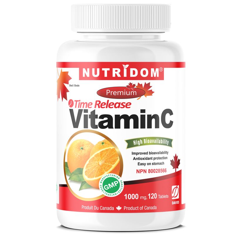 Nutridom Vitamin C 1000 mg, Timed Release, with Rose Hip & Citrus Bioflavonoids, 120 Tablets