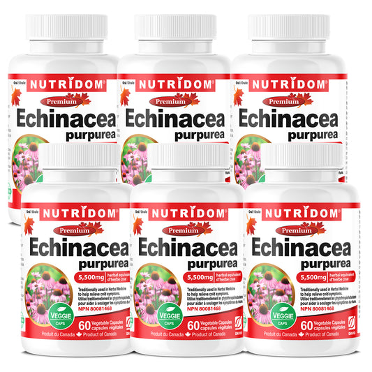 Nutridom Echinacea Purpurea, 5,500 mg, 60 Veggie Capsules - 6 PACK