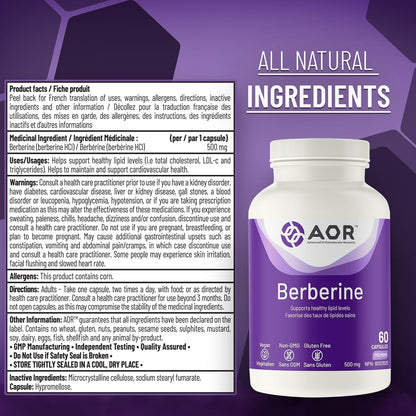 AOR Berberine 500mg 60 Capsules