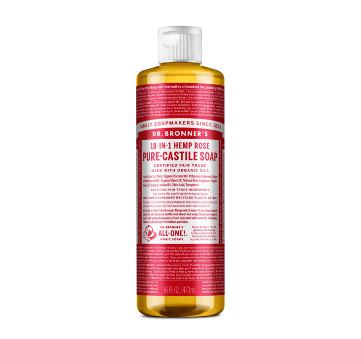 Dr. Bronner's Pure Castile Liquid Soap Rose 473ml