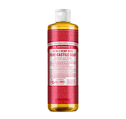 Dr. Bronner's Pure Castile Liquid Soap Rose 473ml