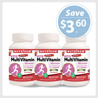 Nutridom Nutridom Multivitamin for Women, 60 Veggie Capsules - 3 PACK