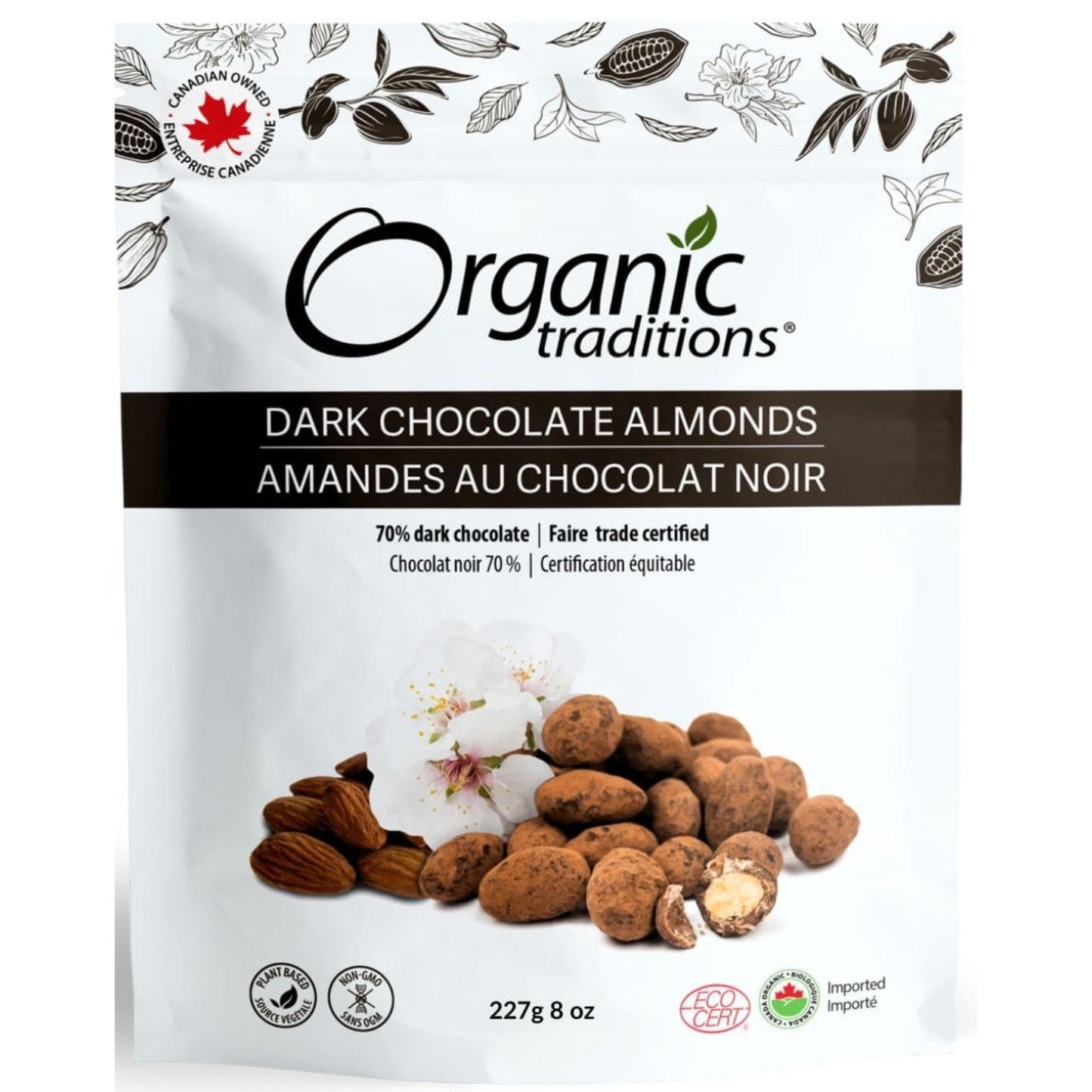 Organic Traditions Dark Chocolate Almonds 227g