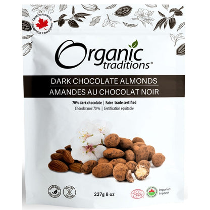 Organic Traditions Dark Chocolate Almonds 227g