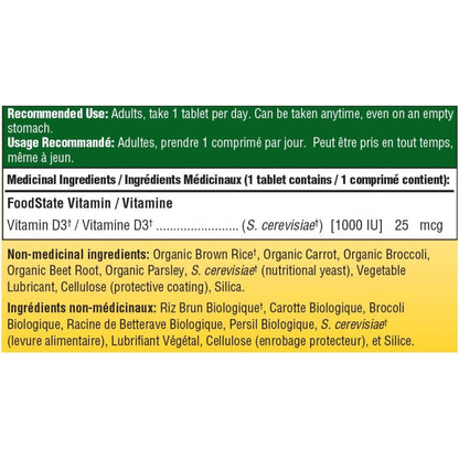 MegaFood Vitamin D3 1000 IU 72 Tablets