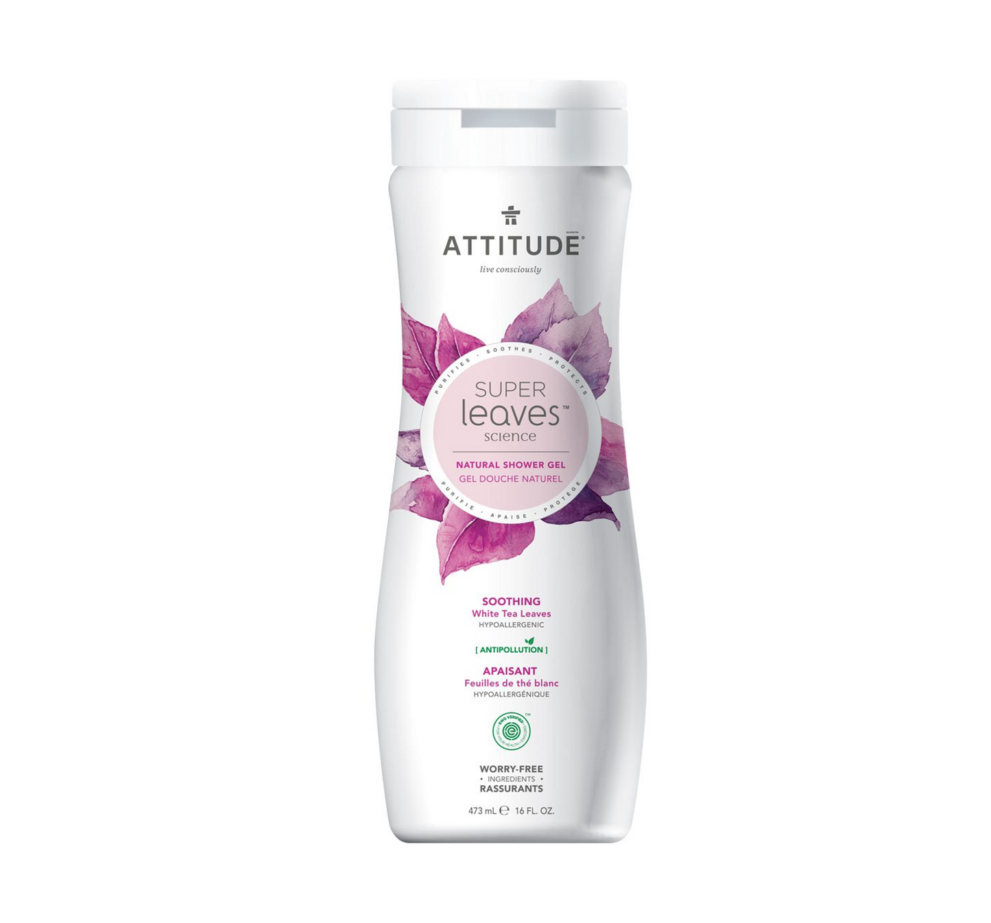 Attitude Super Leaves Soothing Shower Gel - White tea Leaves 473ml