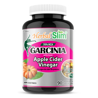 Herbal Slim Garcinia Cambogia 70% with Apple Cider Vinegar, 90 Veggie Capsules