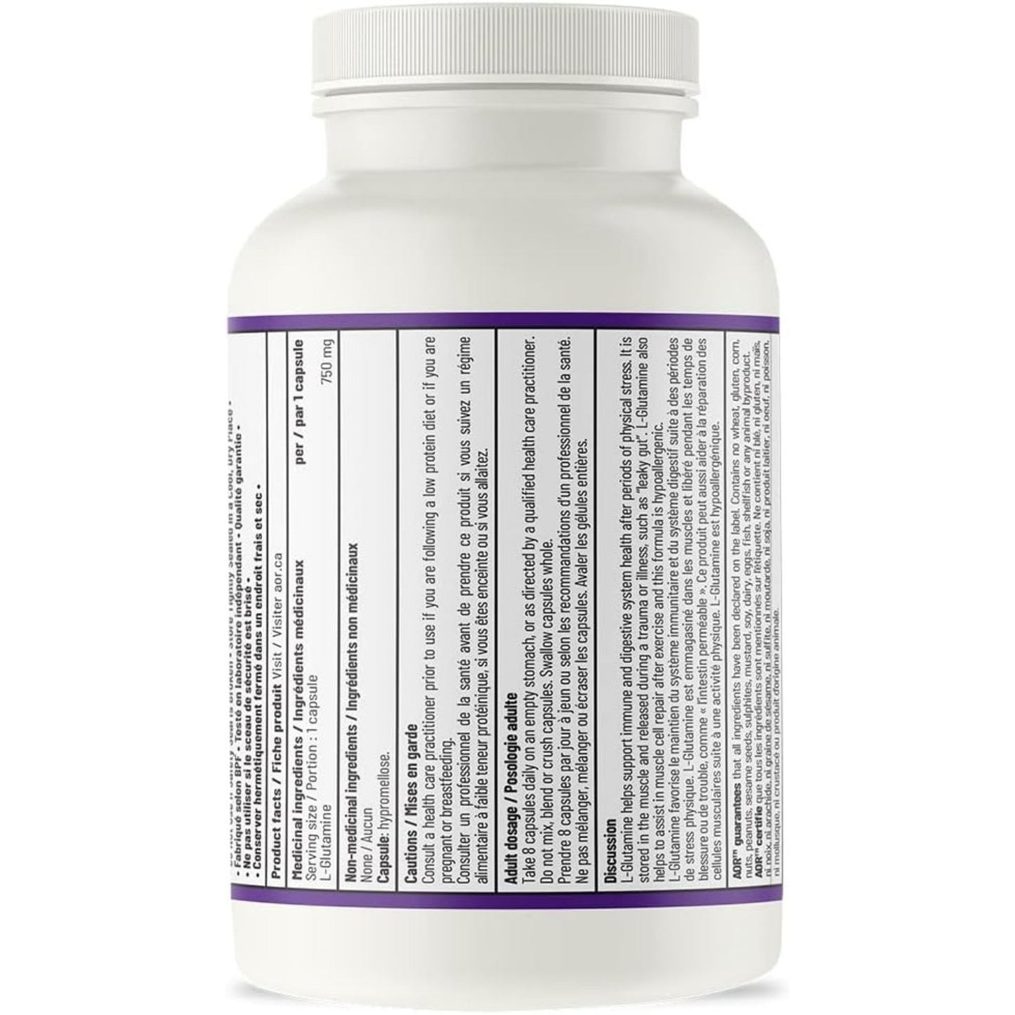 AOR L-Glutamine 750mg 120 Capsules